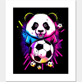 Soccer Panda - Soccer Futball Football - Graphiti Art Graphic Paint Posters and Art